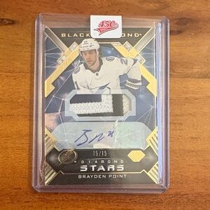 Super Rare Signed Brayden Point Diamond Stars Autograph Patch Hockey Card /15